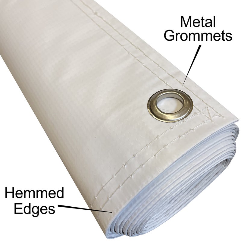 4Less 4 LESS CO 3x10 Ft Blank Vinyl Banner White 13oz Sign with Grommets / Hem - Image 2